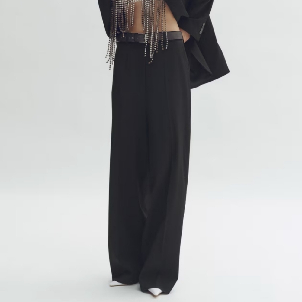 Stella McCartney x H&M High-Waisted Black Wool Suit Pants | US 8 - Picture 7 of 15